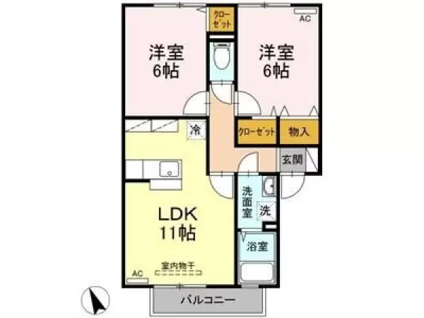 203号室の間取り図