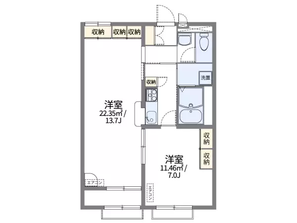 204号室の間取り図