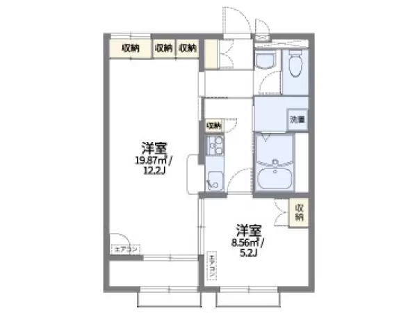 208号室の間取り図