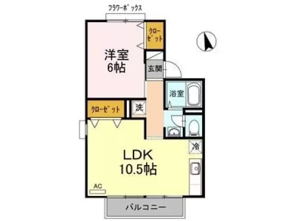206号室の間取り図