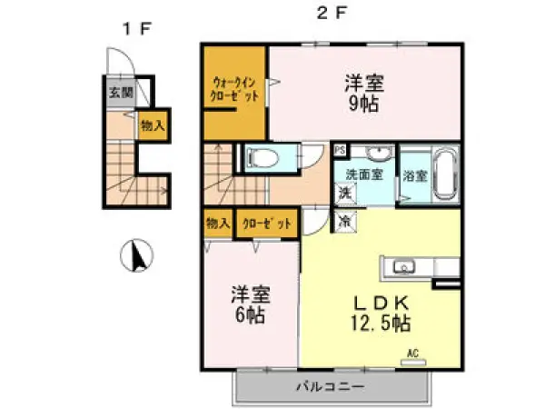 202号室の間取り図