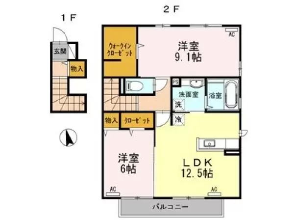 201号室の間取り図