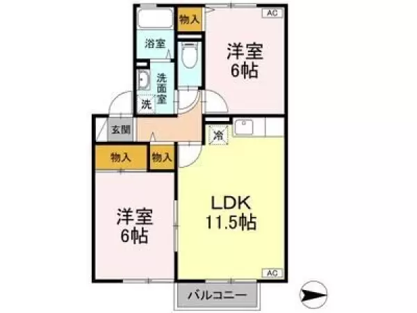 203号室の間取り図