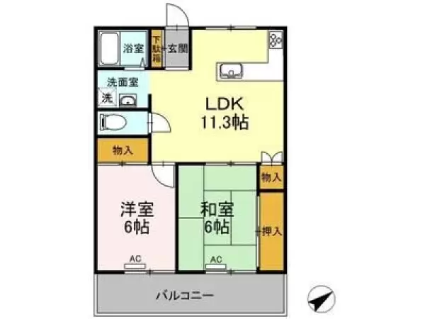 203号室の間取り図