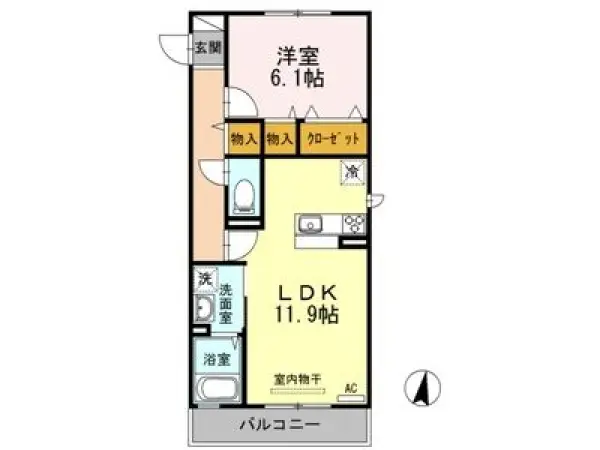201号室の間取り図