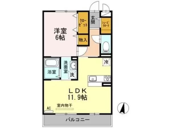 302号室の間取り図