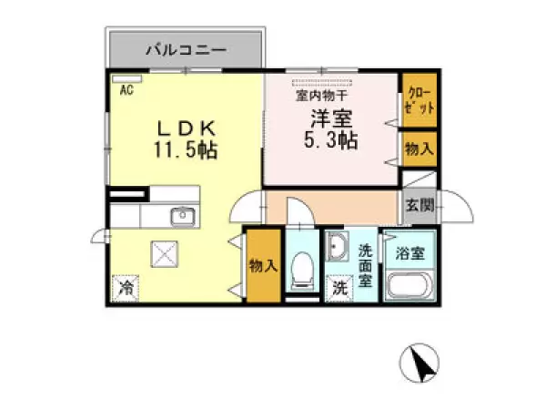 105号室の間取り図