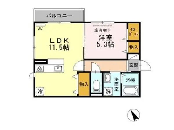 205号室の間取り図