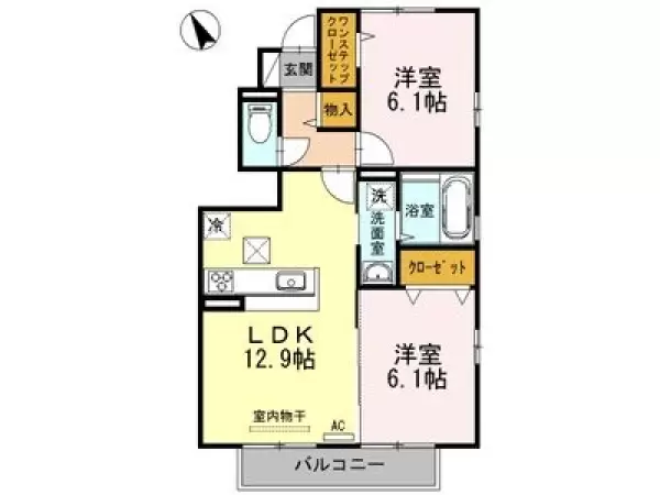 101号室の間取り図