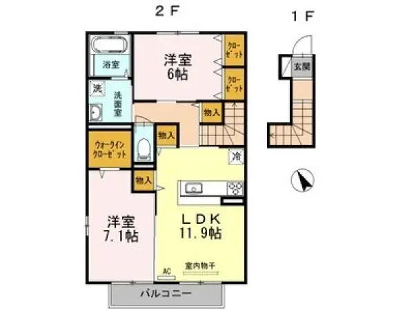 202号室の間取り図