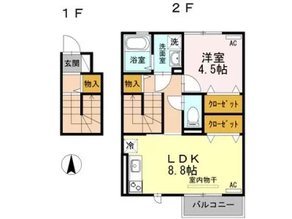 201号室の間取り図