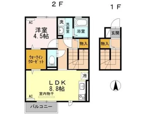206号室の間取り図