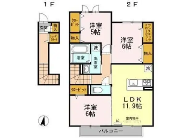 205号室の間取り図