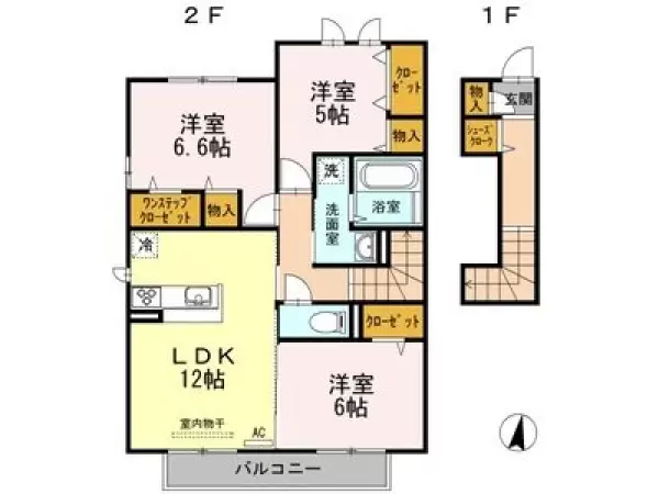 206号室の間取り図