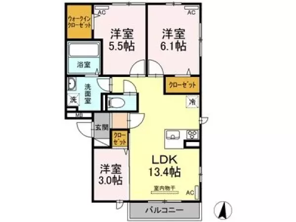 102号室の間取り図