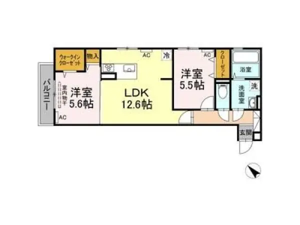 202号室の間取り図