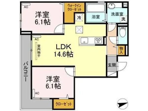 101号室の間取り図