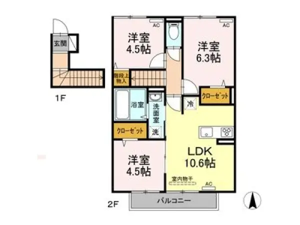 201号室の間取り図