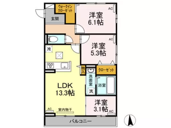 101号室の間取り図