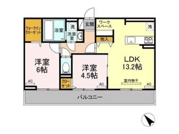202号室の間取り図