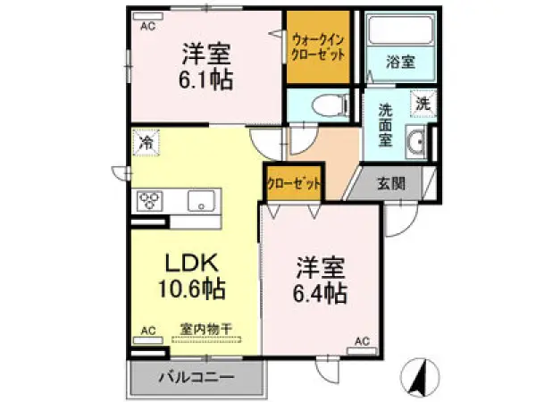 201号室の間取り図