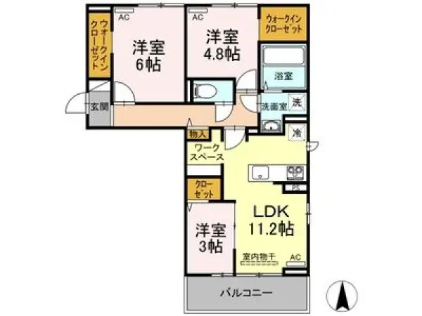 201号室の間取り図