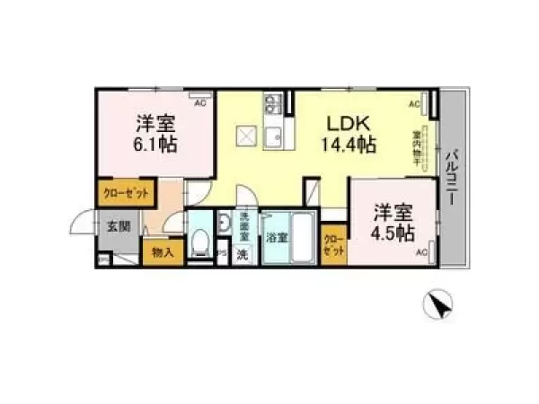101号室の間取り図