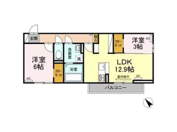 302号室の間取り図