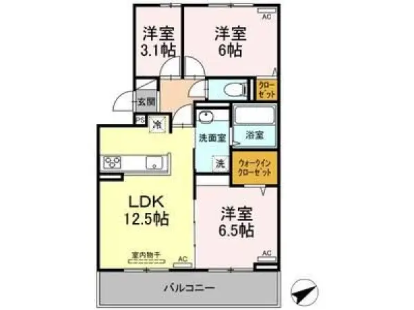 305号室の間取り図