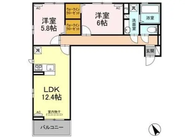 202号室の間取り図