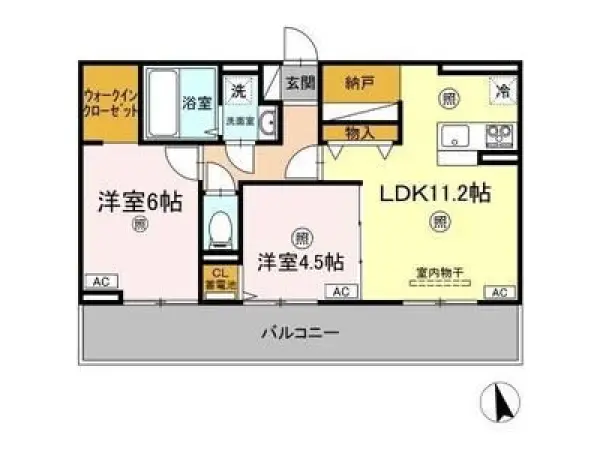 202号室の間取り図