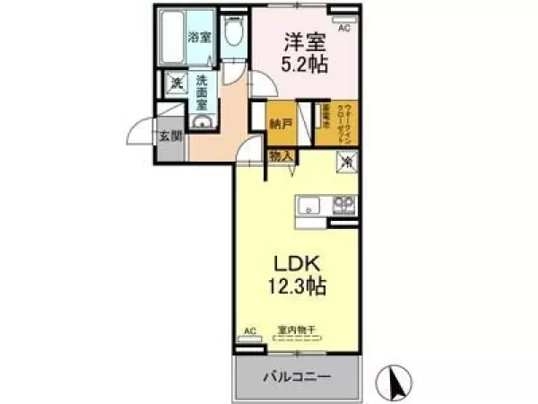 205号室の間取り図