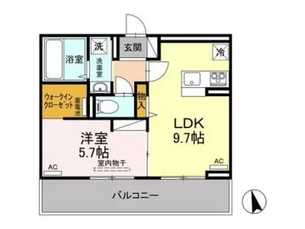 206号室の間取り図
