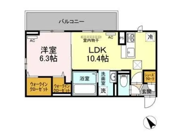 102号室の間取り図