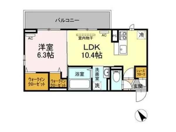 202号室の間取り図