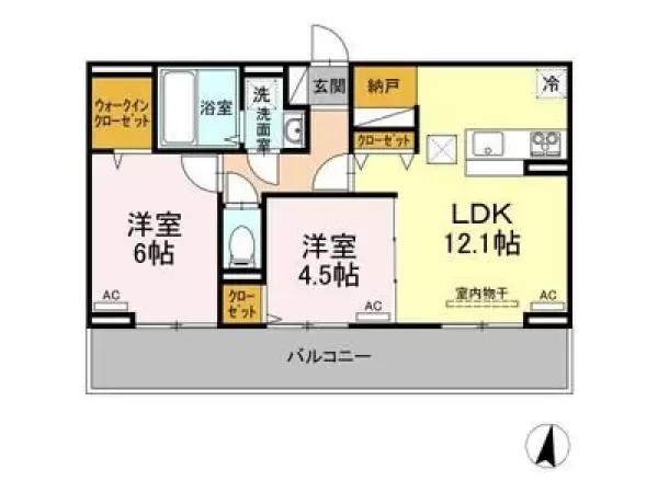 106号室の間取り図