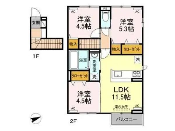 201号室の間取り図