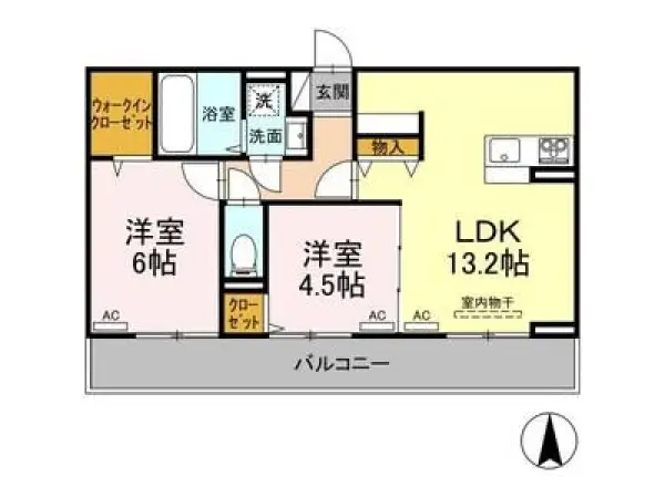 202号室の間取り図