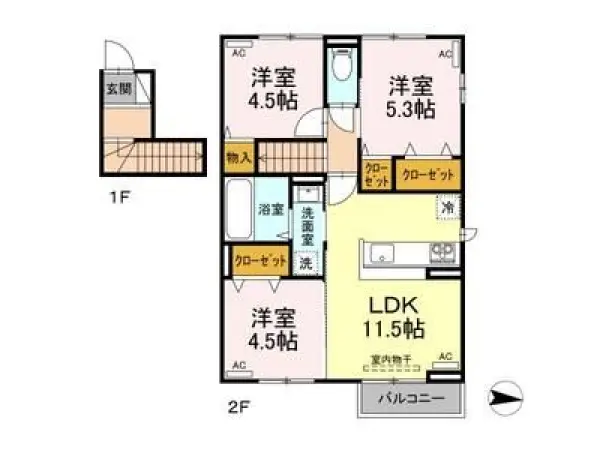 201号室の間取り図