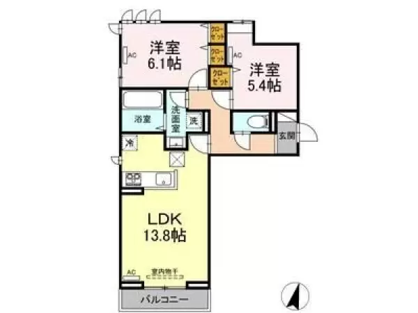 106号室の間取り図