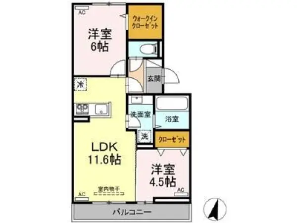 202号室の間取り図