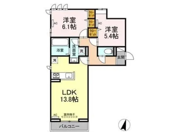 306号室の間取り図