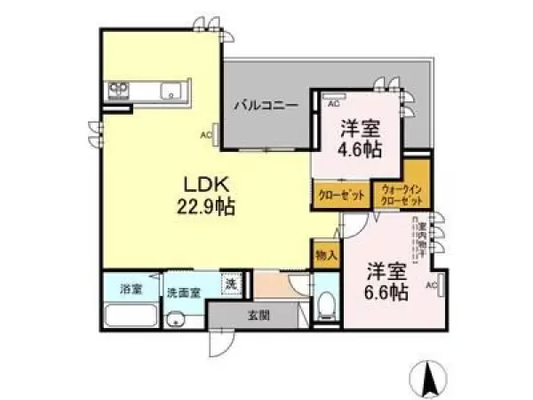 203号室の間取り図