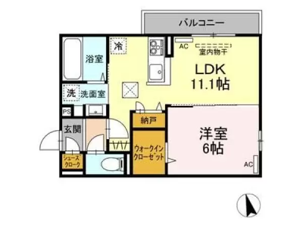 101号室の間取り図