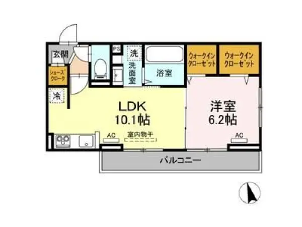 202号室の間取り図