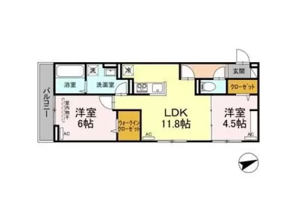 302号室の間取り図