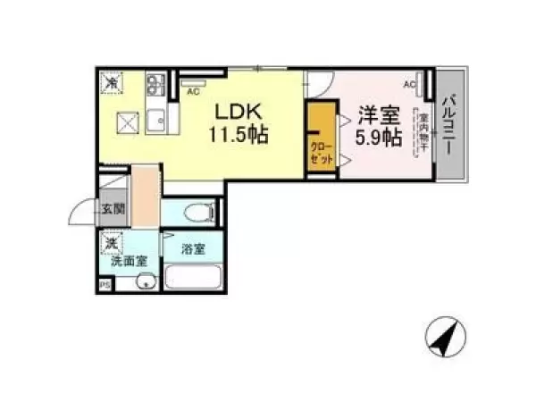 101号室の間取り図