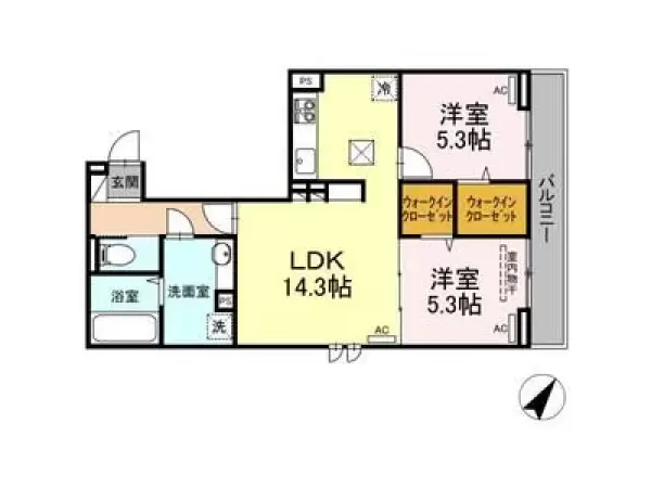 102号室の間取り図
