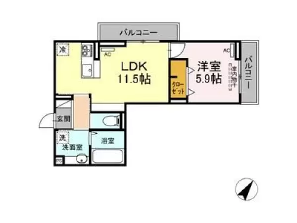201号室の間取り図