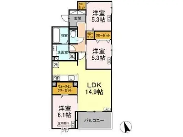 301号室の間取り図